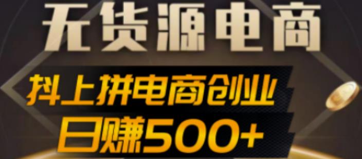 抖上拼无货源电商创业项目、外面收费12800，日赚500+的案例解析参考-启航资源站