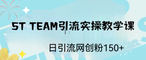 ST TEAM引流实操课，日引流网创粉100+-启航资源站