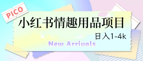 最新小红书情趣用品项目，日入1-4k-启航资源站