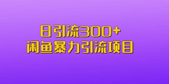 日引流300+闲鱼暴力引流项目-启航资源站