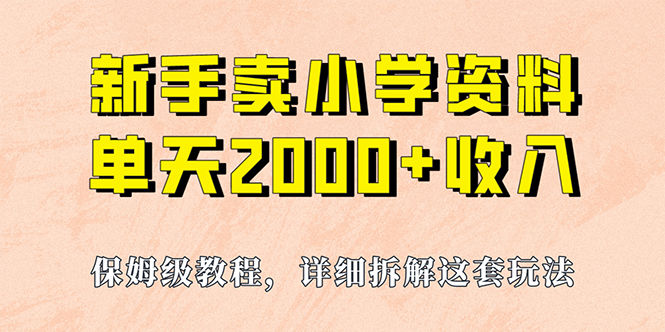 我如何通过卖小学资料，实现单天2000+，实操项目，保姆级教程+资料+工具-启航资源站