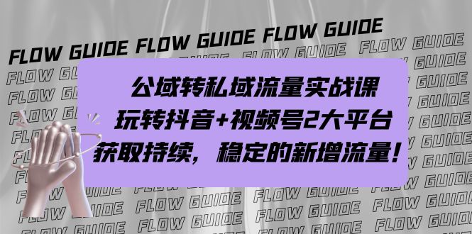 公域转私域流量实战课，玩转抖音+视频号2大平台，获取持续，稳定的新增流量-启航资源站