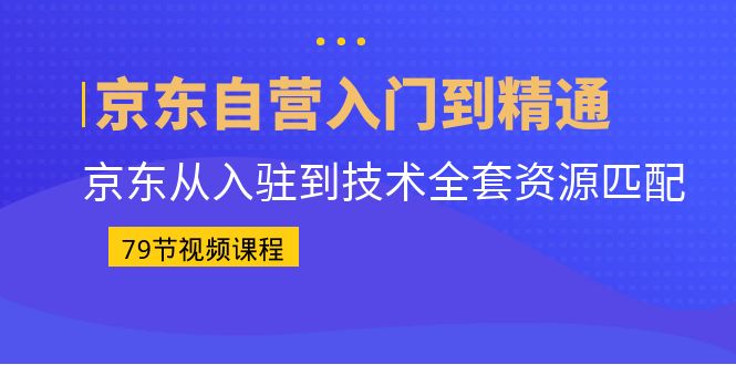 京东自营入门到精通：京东从入驻到技术全套资源匹配（79节课）-启航资源站