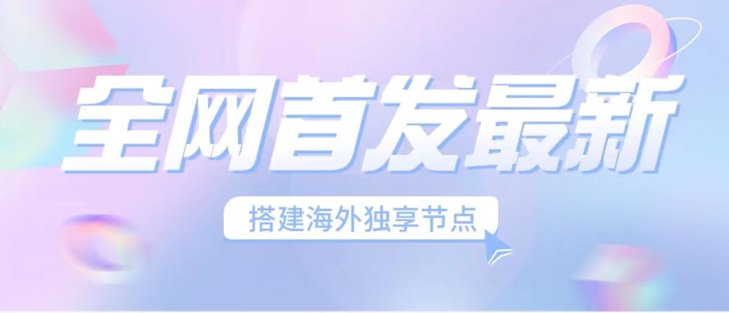 全网首发最新海外节点搭建，独享梯子安全稳定运营海外短视频，日入1000+-启航资源站