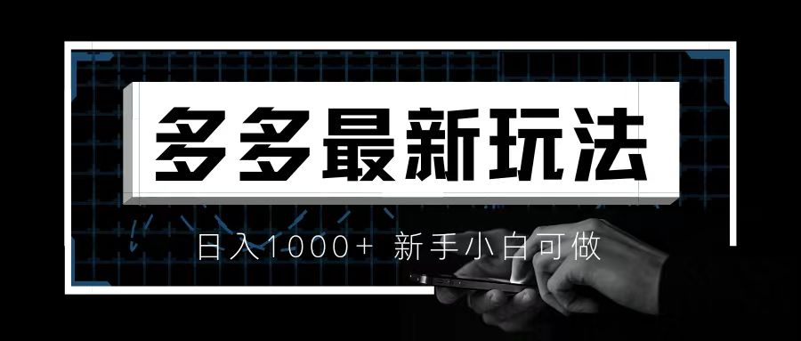 价值4980的拼多多最新玩法，月入3w【新手小白必备项目】-启航资源站