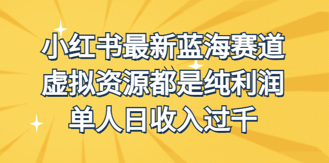 外面收费1980的小红书最新蓝海赛道，虚拟资源都是纯利润，单人日收入过千-启航资源站