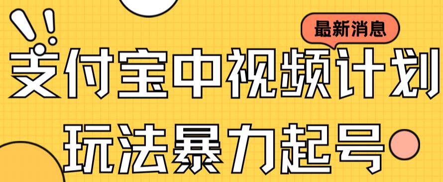 支付宝中视频玩法暴力起号影视起号有播放即可获得收益（带素材）-启航资源站