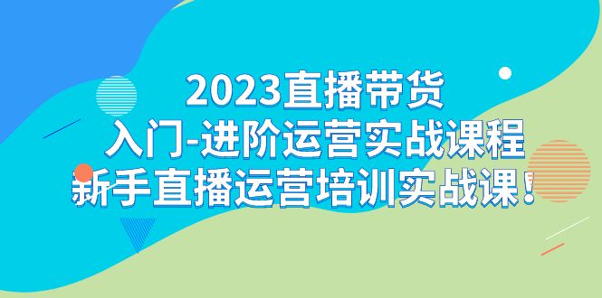 2023直播带货入门-进阶运营实战课程：新手直播运营培训实战课！-启航资源站