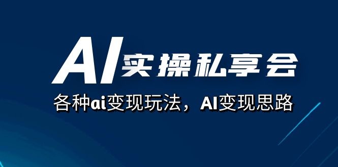 AI实操私享会，各种ai变现玩法，AI变现思路（67节课）-启航资源站