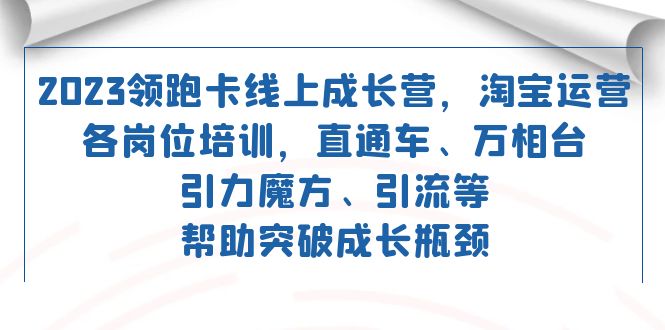 2023领跑·卡 线上成长营 淘宝运营各岗位培训 直通车 万相台 引力魔方 引流-启航资源站