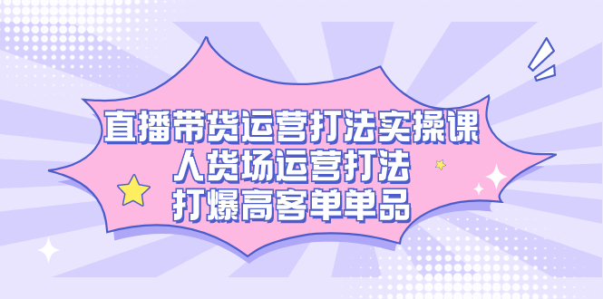 直播带货运营打法实操课，人货场运营打法，打爆高客单单品-启航资源站