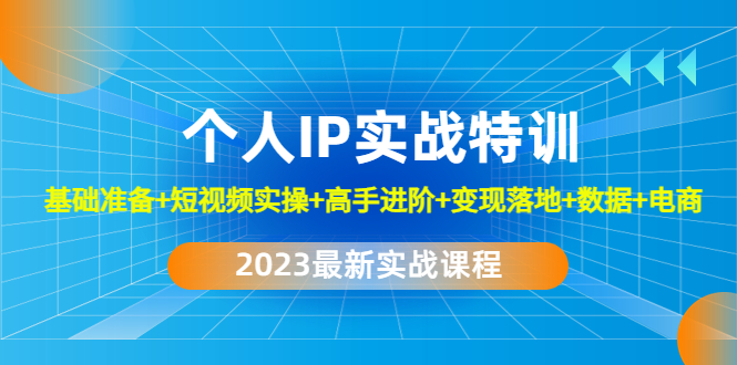 （4735期）2023个人IP实战特训：基础准备+短视频实操+高手进阶+变现落地+数据+电商-启航资源站