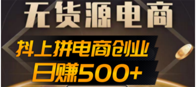 （4475期）抖上拼无货源电商创业项目、外面收费12800，日赚500+的案例解析参考-启航资源站