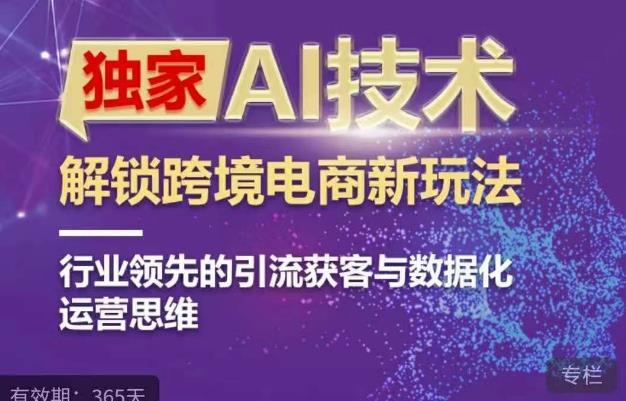 独家AI技术&ChatGPT解锁跨境电商新玩法，行业领先的引流获客与数据化运营思维-启航资源站