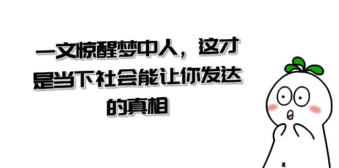 （8480期）某公众号付费文章《一文 惊醒梦中人，这才是当下社会能让你发达的真相》-启航资源站