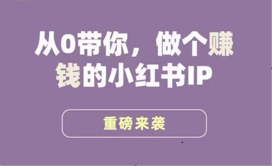 小红书运营大宝典，从0带你做个赚钱的小红书IP-启航资源站