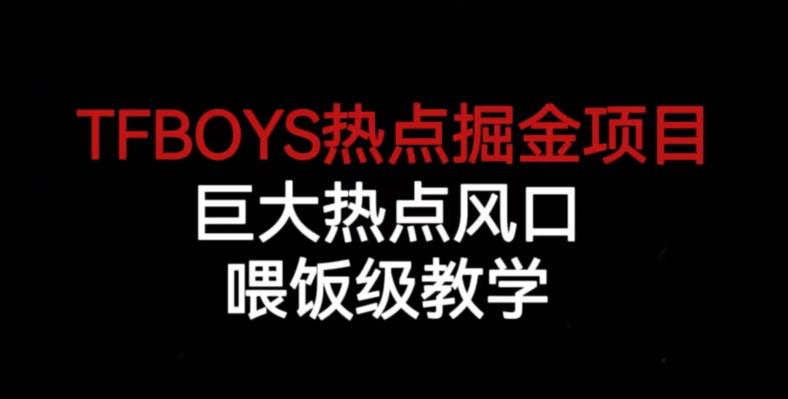 TFBOYS热点掘金项目，巨大热点风口，喂饭级教学-启航资源站