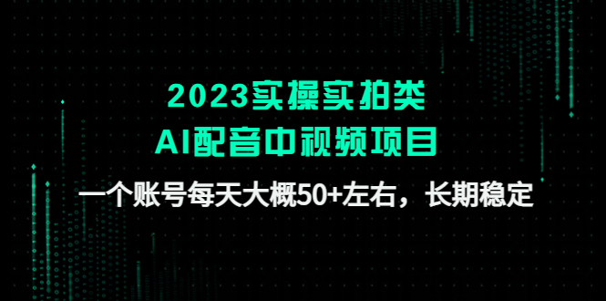 （4674期）2023实操实拍类AI配音中视频项目，一个账号每天大概50+左右，长期稳定-启航资源站