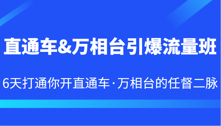 直通车&万相台引爆流量班 6天打通你开直通车·万相台的任督二脉-启航资源站