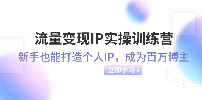 流量变现IP实操训练营：新手也能打造个人IP，成为百万 博主（46节课）-启航资源站