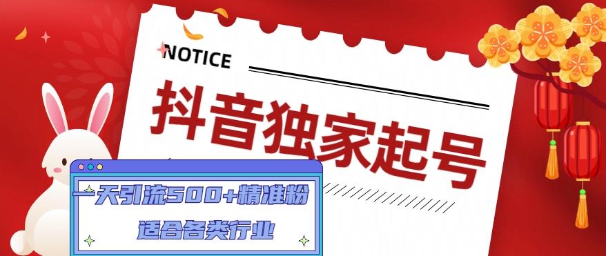 （4906期）抖音独家起号，一天引流500+精准粉，适合各类行业（9节视频课）-启航资源站