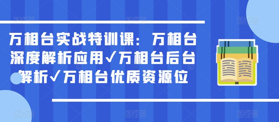 万相台实战特训课：万相台深度解析应用✔万相台后台解析✔万相台优质资源位-启航资源站