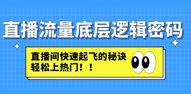 （4756期）直播流量底层逻辑密码：直播间快速起飞的秘诀，轻松上热门-启航资源站