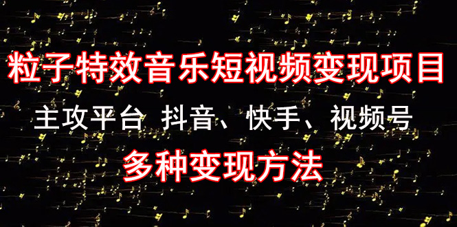 （4586期）《粒子特效音乐短视频变现项目》主攻平台 抖音、快手、视频号 多种变现方法-启航资源站