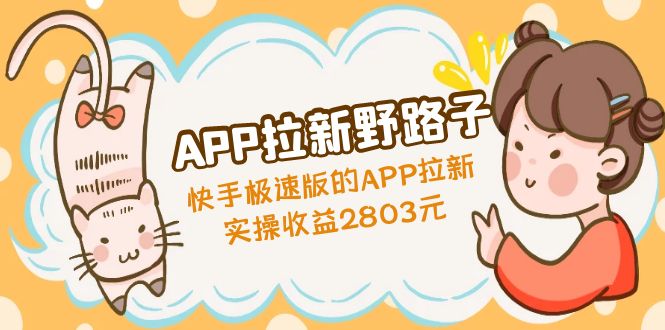 （4946期）APP拉新野路子：快手极速版的APP拉新赚，实操收益2803元-启航资源站