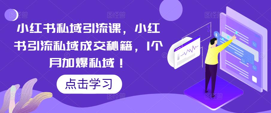 （5352期）小红书私域引流课，小红书引流私域成交秘籍，1个月加爆私域！-启航资源站