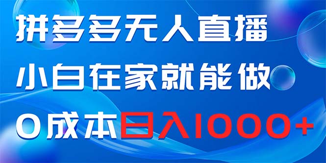 （8450期）拼多多无人直播，小白在家就能做，0成本日入1000+-启航资源站