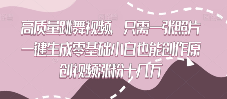 高质量跳舞视频，只需一张照片一键生成零基础小白也能创作原创视频涨粉十几万-启航资源站