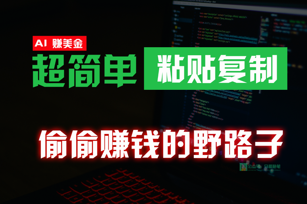 偷偷赚钱野路子，0成本海外淘金，无脑粘贴复制，稳定且超简单，适合副业兼职-启航资源站