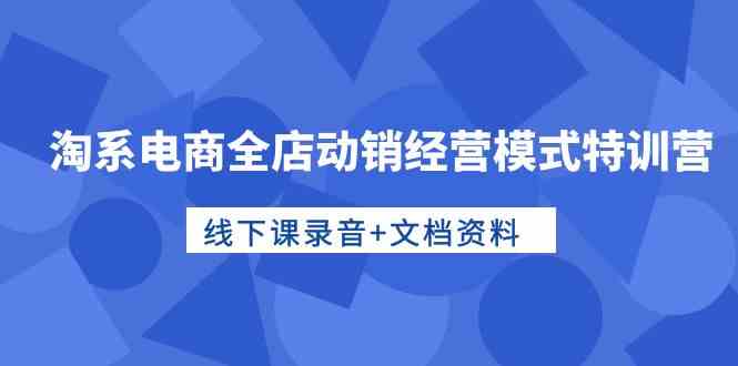 （10192期）淘系电商全店动销经营模式特训营，线下课录音+文档资料-启航资源站