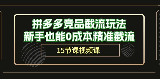 拼多多竞品截流玩法，新手也能0成本精准截流（15节课）-启航资源站