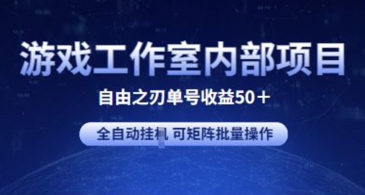 游戏工作室内部项目 自由之刃2 单号收益50+ 全自动挂JI 可矩阵批量操作-启航资源站