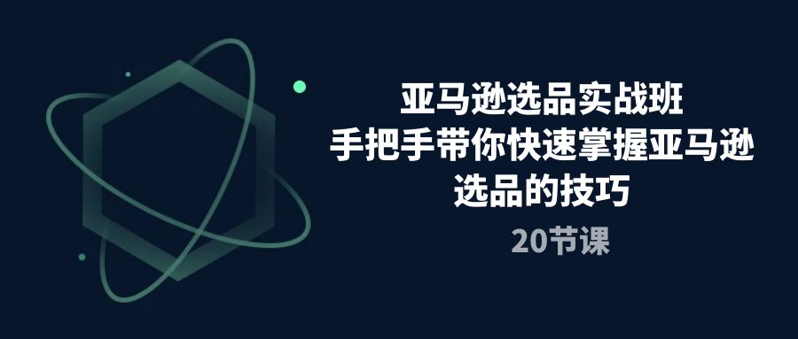 亚马逊选品实战班，手把手带你快速掌握亚马逊选品的技巧（20节课）-启航资源站