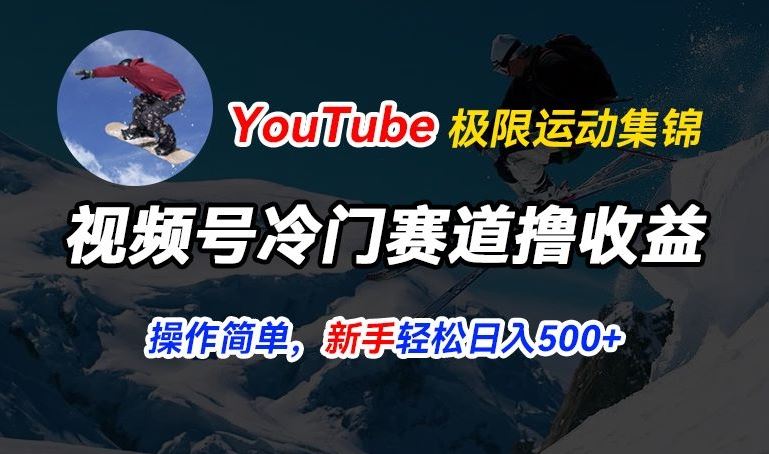 视频号冷门赛道撸收益，YouTube搬运极限运动集锦，暴力起号，操作简单流量高，轻松日入5张【揭秘】-启航资源站