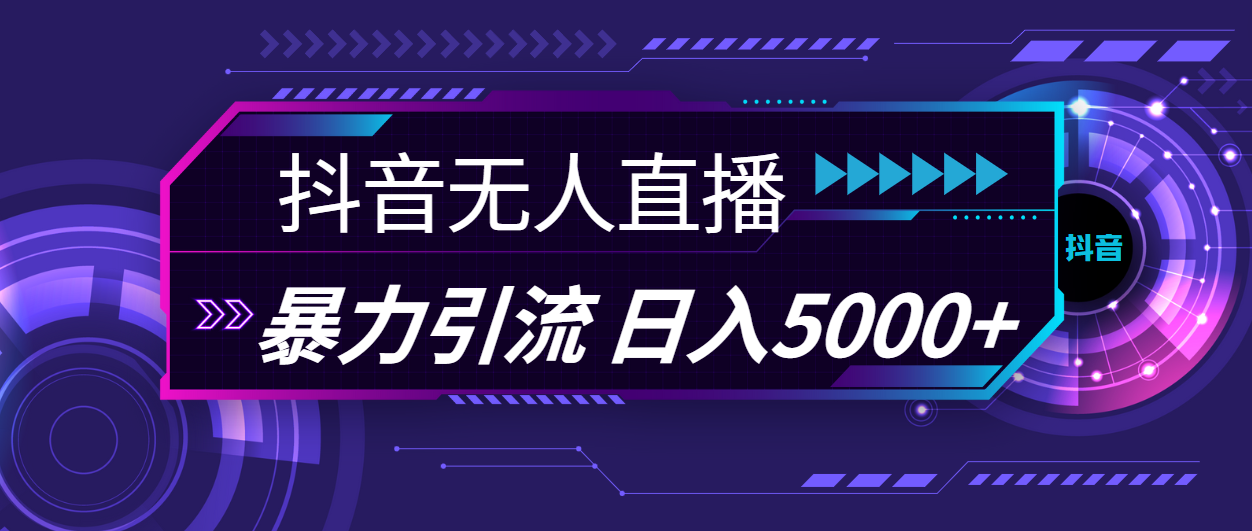 抖音无人直播，暴利引流，日入5000+-启航资源站