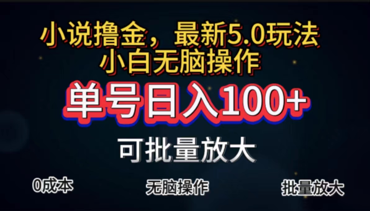 全自动小说撸金，单号日入100+小白轻松上手，无脑操作-启航资源站