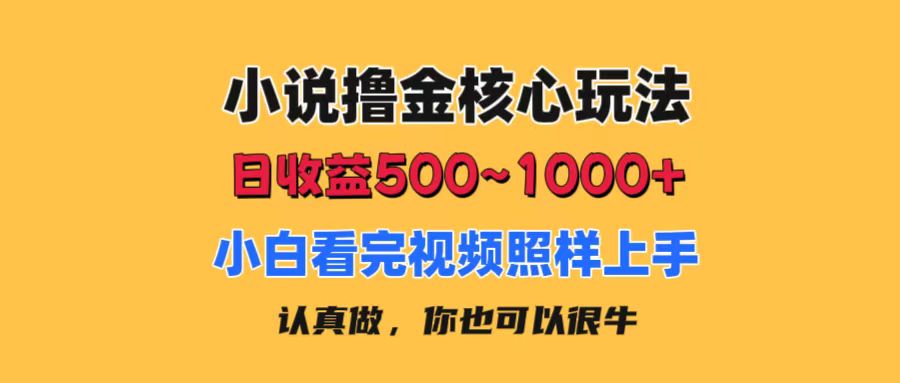 （11461期）小说撸金核心玩法，日收益500-1000+，小白看完照样上手，0成本有手就行-启航188资源站