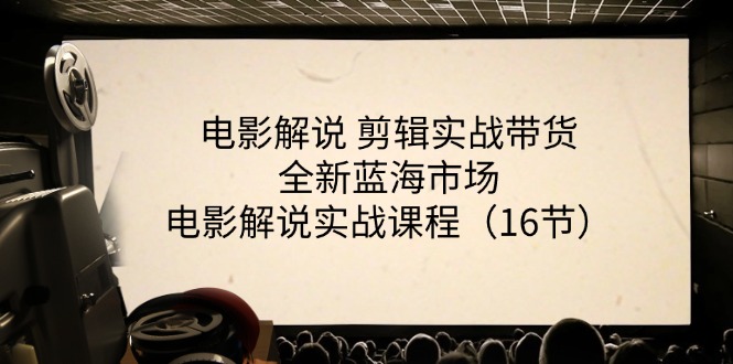 电影解说剪辑实战带货全新蓝海市场，电影解说实战课程（16节）-启航资源站