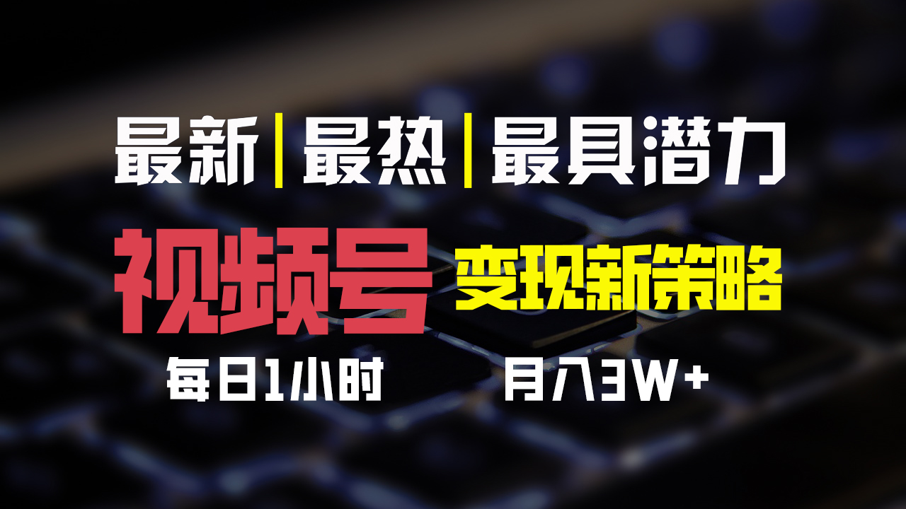 视频号变现新策略，每日一小时月入30000+-启航资源站