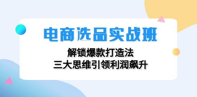 （12398期）电商选品实战班：解锁爆款打造法，三大思维引领利润飙升-启航资源站