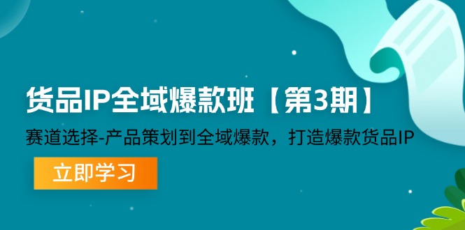 （12078期）货品-IP全域爆款班【第3期】赛道选择-产品策划到全域爆款，打造爆款货品IP-启航资源站