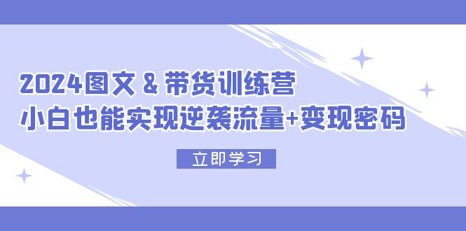 （12137期）2024 图文+带货训练营，小白也能实现逆袭流量+变现密码-启航资源站