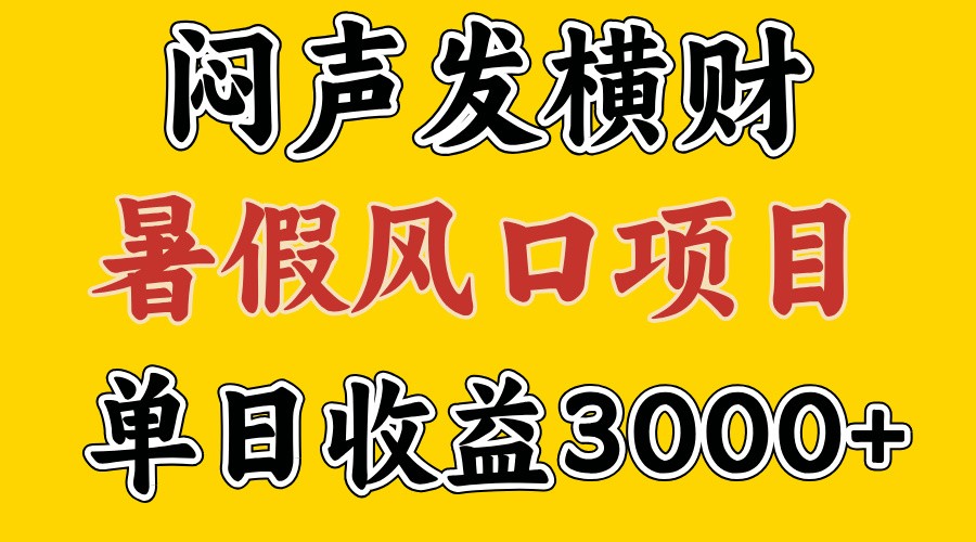 30天赚了7.5W 暑假风口项目，比较好学，2天左右上手-启航资源站