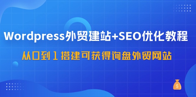 WordPress外贸建站+SEO优化教程，从0到1搭建可获得询盘外贸网站（57节课）-启航资源站