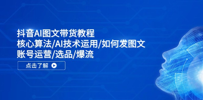 （11958期）抖音AI图文带货教程：核心算法/AI技术运用/如何发图文/账号运营/选品/爆流-启航资源站