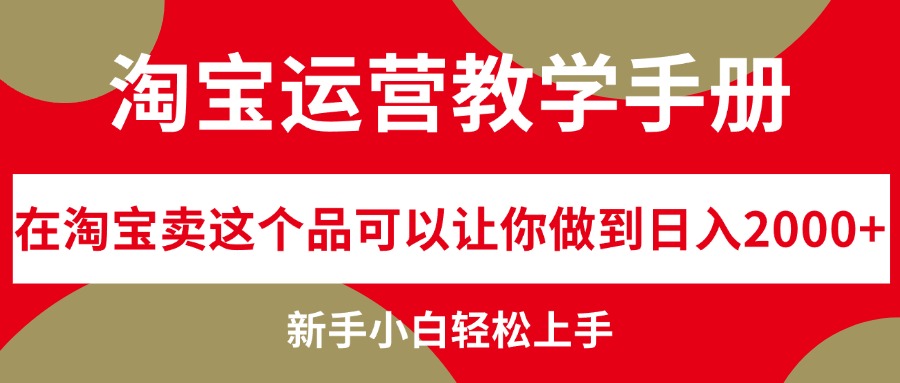 （12351期）淘宝运营教学手册，在淘宝卖这个品可以让你做到日入2000+，新手小白轻…-启航资源站